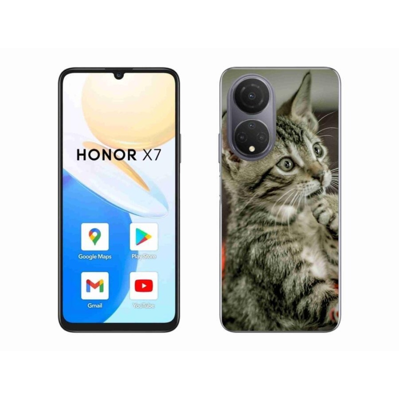 Gelové pouzdro mmCase na mobil Honor X7 - roztomilá kočka