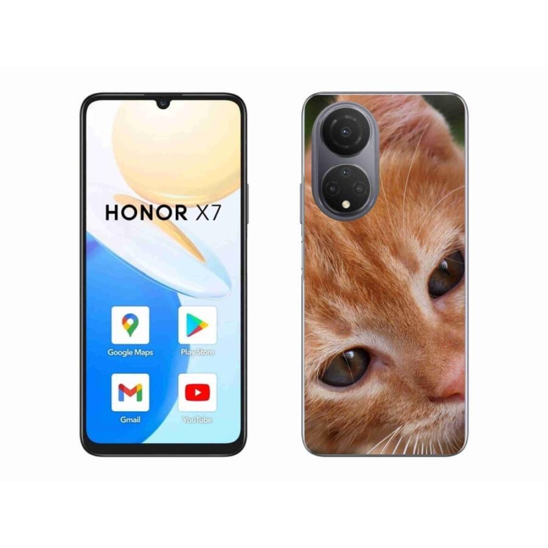 Gelové pouzdro mmCase na mobil Honor X7 - zrzavé kotě