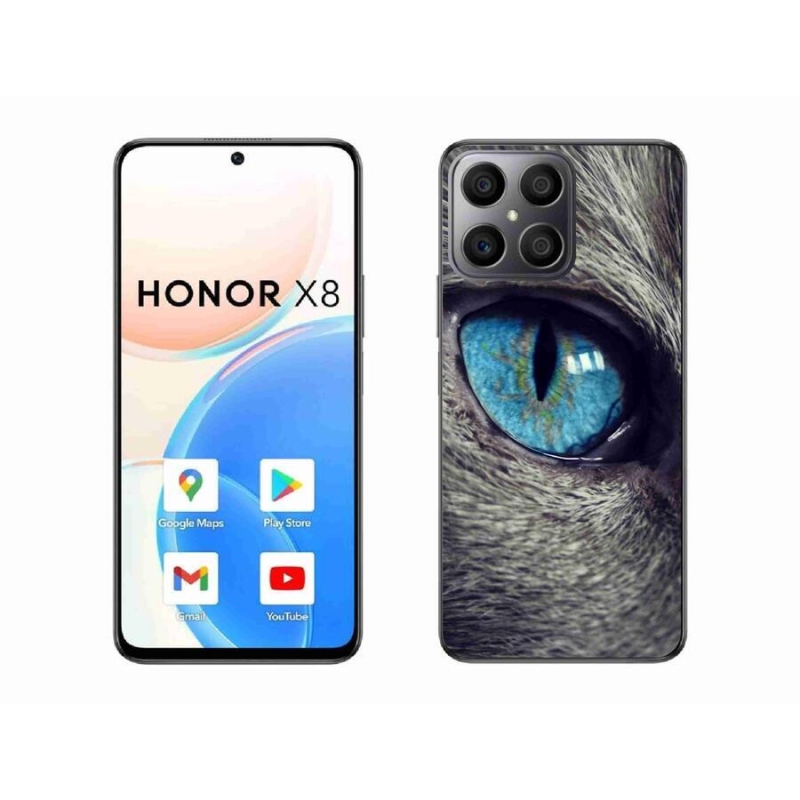 Gelové pouzdro mmCase na mobil Honor X8 4G - modré kočičí oko