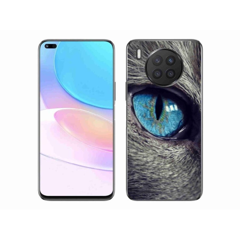Gelové pouzdro mmCase na mobil Huawei Nova 8i - modré kočičí oko