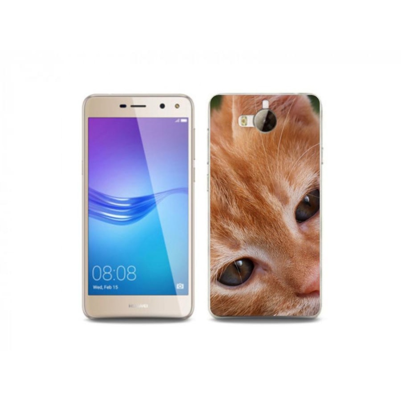Gelové pouzdro mmCase na mobil Huawei Y6 (2017) - zrzavé kotě