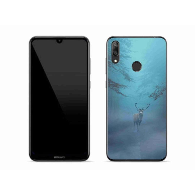 Gelové pouzdro mmCase na mobil Huawei Y7 (2019) - jelen v mlze