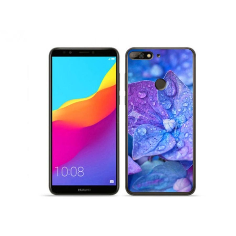 Gelové pouzdro mmCase na mobil Huawei Y7 Prime (2018) - fialový květ