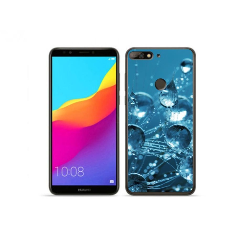 Gelové pouzdro mmCase na mobil Huawei Y7 Prime (2018) - kapky vody
