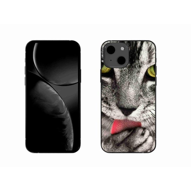 Gelové pouzdro mmCase na mobil iPhone 13 6.1 - zelené kočičí oči