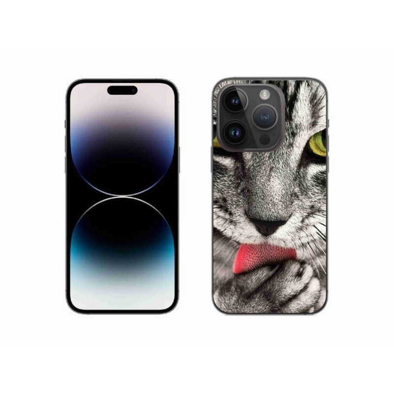 Gelové pouzdro mmCase na mobil iPhone 14 Pro 6.1 - zelené kočičí oči