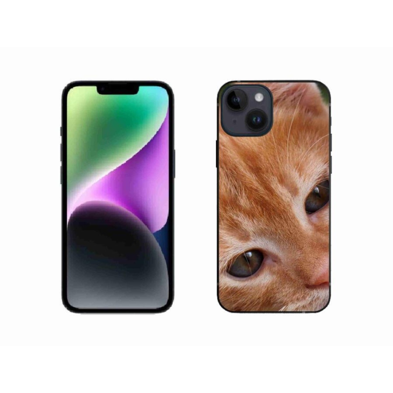 Gelové pouzdro mmCase na mobil iPhone 14 - zrzavé kotě
