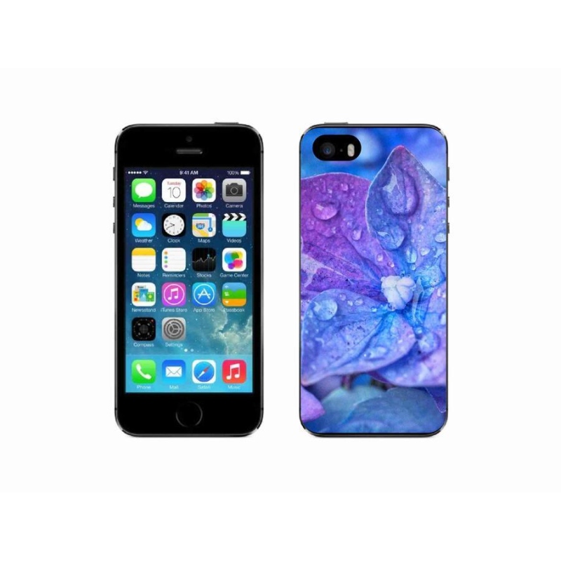 Gelové pouzdro mmCase na mobil iPhone 5/5s - fialový květ