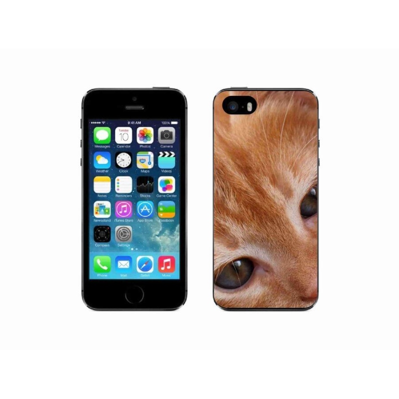 Gelové pouzdro mmCase na mobil iPhone 5/5s - zrzavé kotě