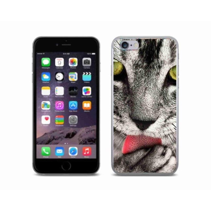 Gelové pouzdro mmCase na mobil iPhone 6/6S - zelené kočičí oči