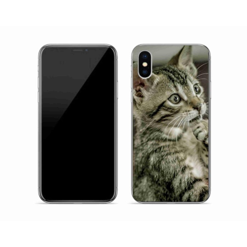 Gelové pouzdro mmCase na mobil iPhone X - roztomilá kočka