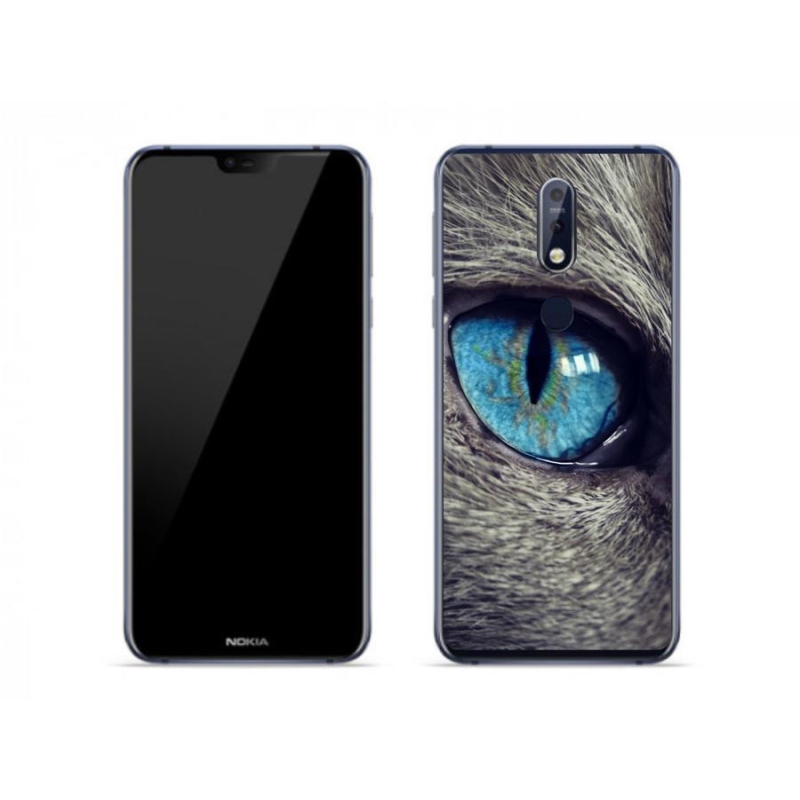 Gelové pouzdro mmCase na mobil Nokia 7.1 - modré kočičí oko