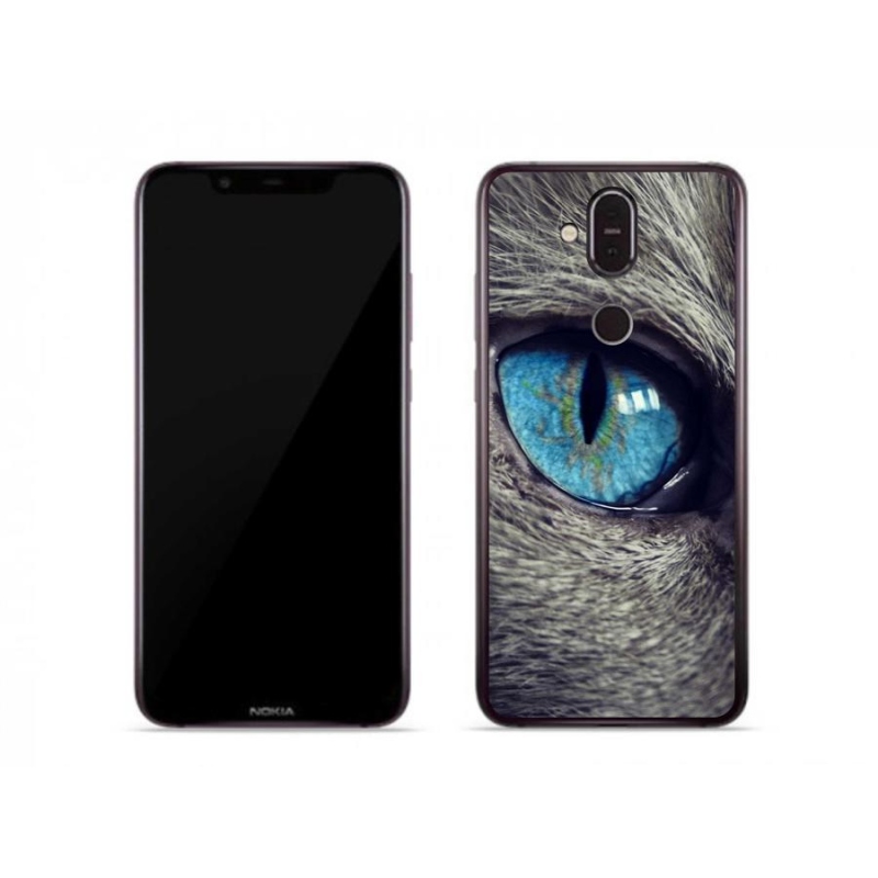 Gelové pouzdro mmCase na mobil Nokia 7.1 Plus - modré kočičí oko
