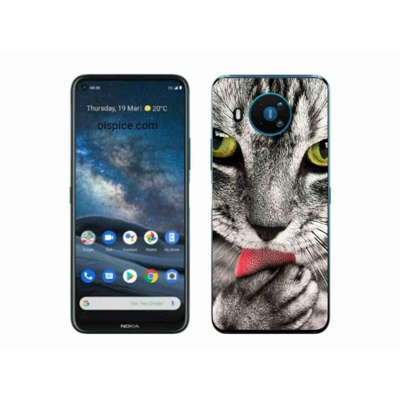 Gelové pouzdro mmCase na mobil Nokia 8.3 5G - zelené kočičí oči