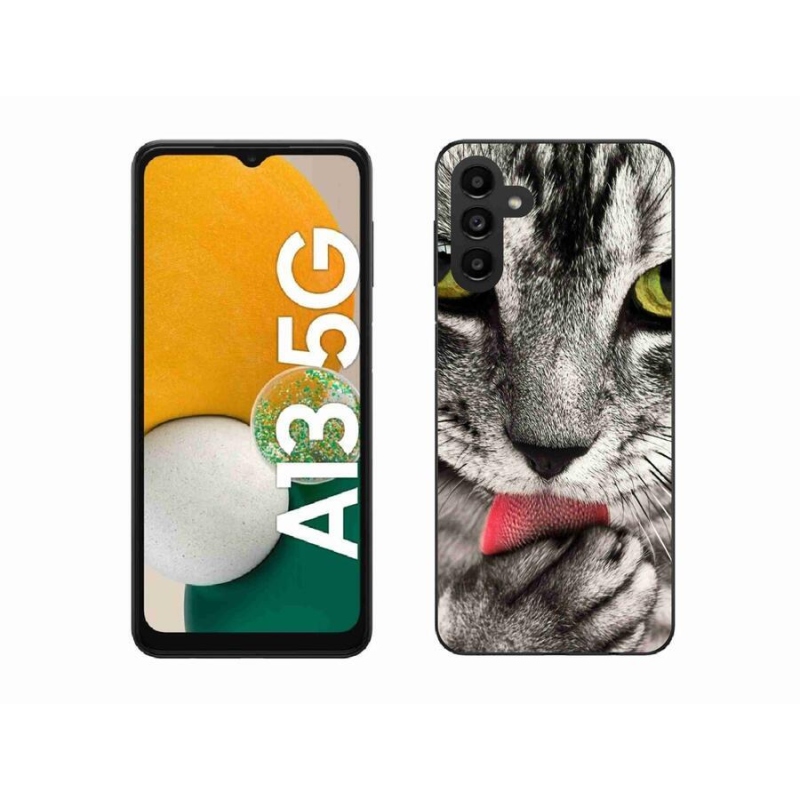 Gelové pouzdro mmCase na mobil Samsung Galaxy A13 5G - zelené kočičí oči