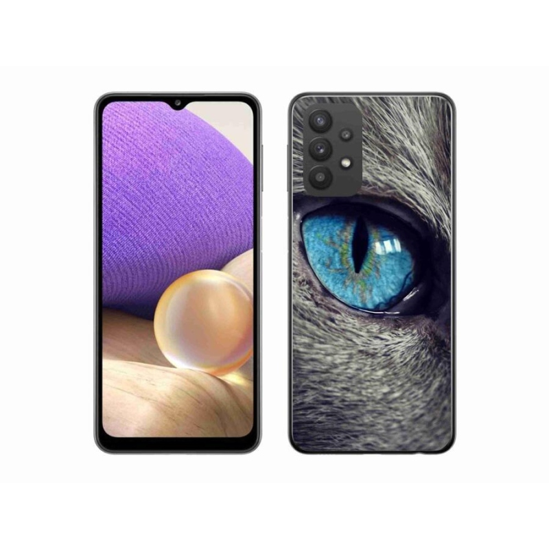 Gelové pouzdro mmCase na mobil Samsung Galaxy A32 5G - modré kočičí oko