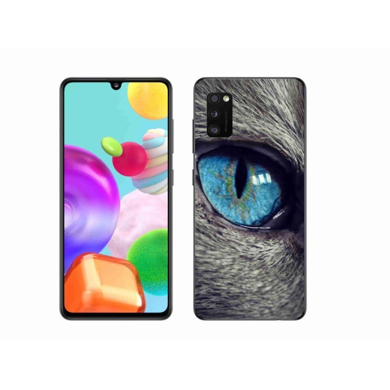 Gelové pouzdro mmCase na mobil Samsung Galaxy A41 - modré kočičí oko