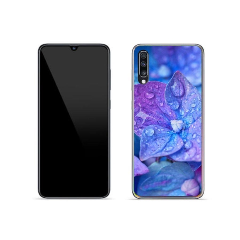 Gelové pouzdro mmCase na mobil Samsung Galaxy A70 - fialový květ
