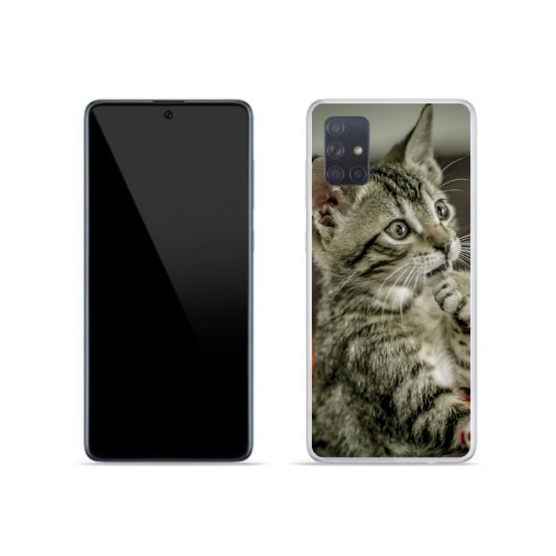 Gelové pouzdro mmCase na mobil Samsung Galaxy A71 - roztomilá kočka