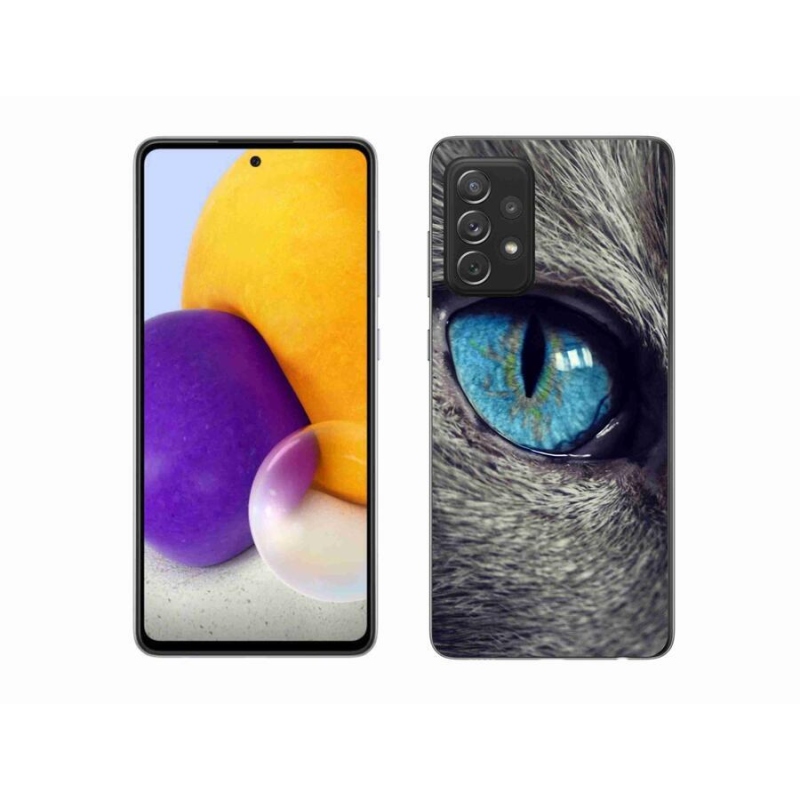 Gelové pouzdro mmCase na mobil Samsung Galaxy A72/A72 5G - modré kočičí oko