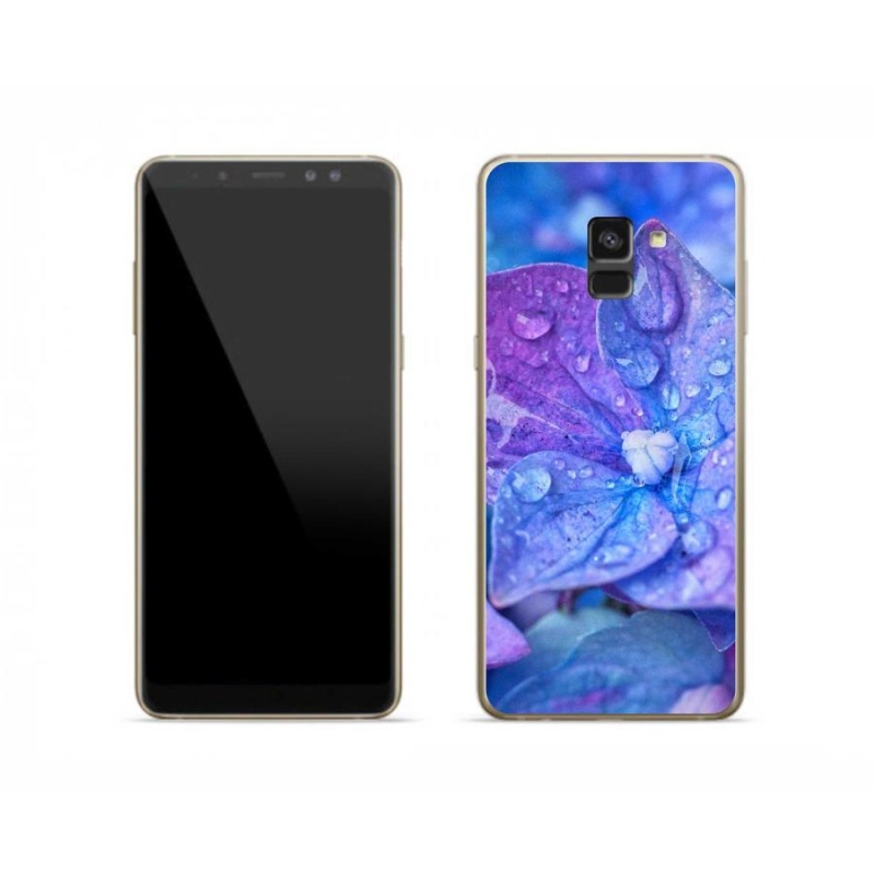 Gelové pouzdro mmCase na mobil Samsung Galaxy A8 (2018) - fialový květ