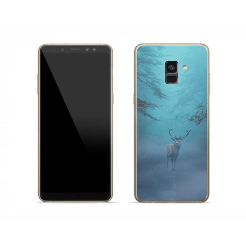 Gelové pouzdro mmCase na mobil Samsung Galaxy A8 (2018) - jelen v mlze
