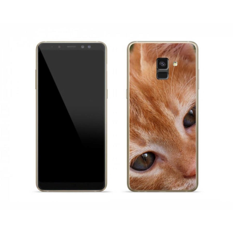 Gelové pouzdro mmCase na mobil Samsung Galaxy A8 (2018) - zrzavé kotě