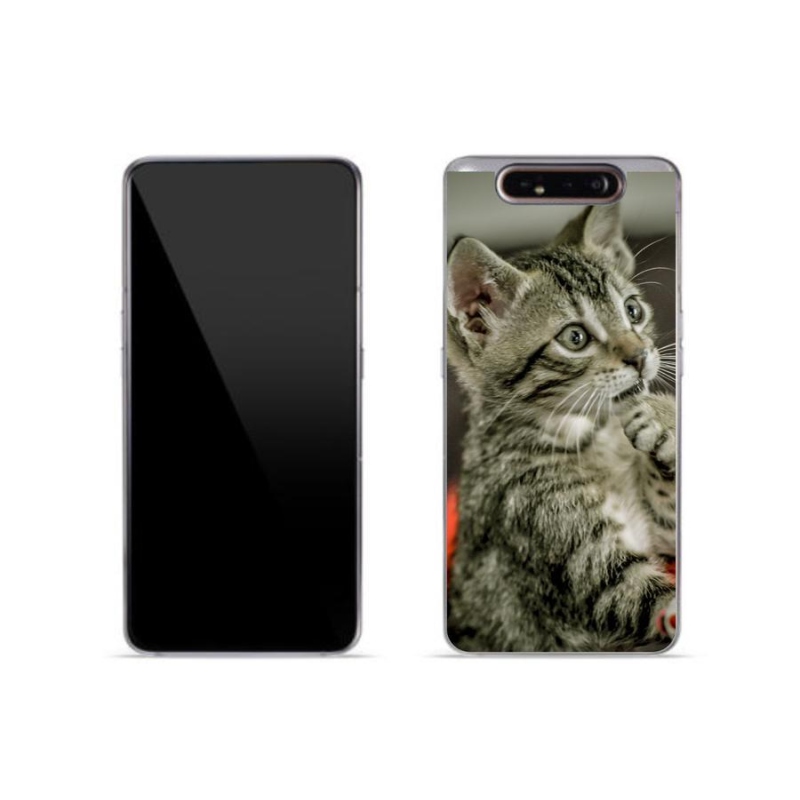 Gelové pouzdro mmCase na mobil Samsung Galaxy A80 - roztomilá kočka