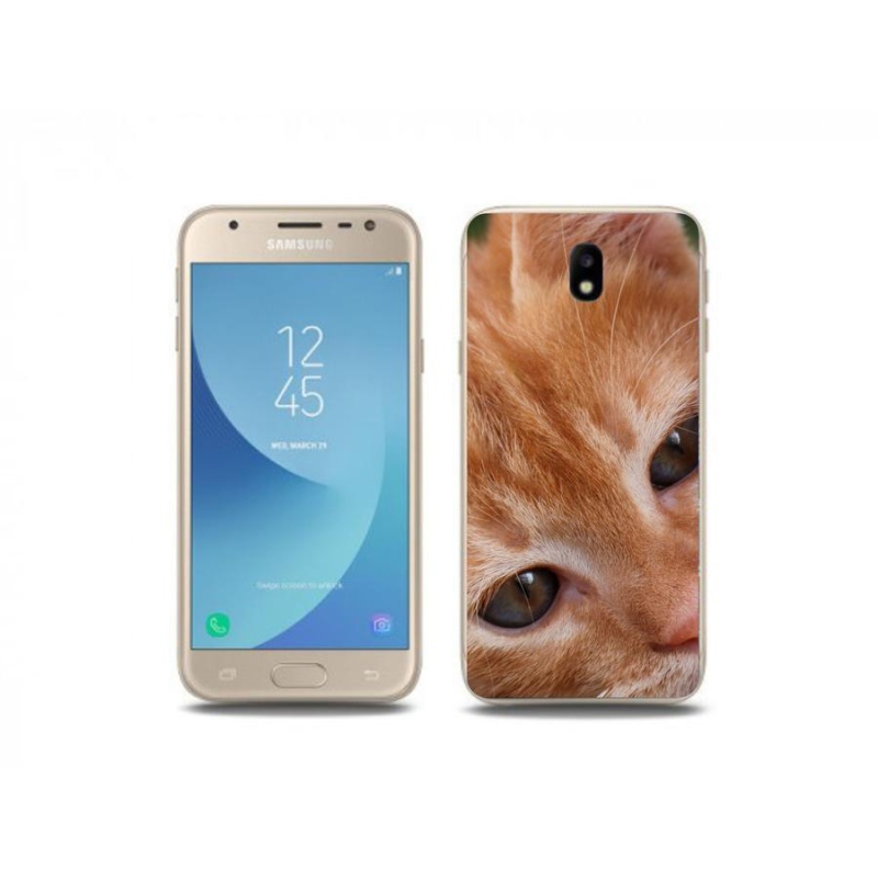 Gelové pouzdro mmCase na mobil Samsung Galaxy J3 (2017) - zrzavé kotě