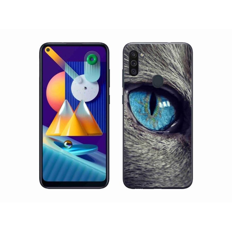 Gelové pouzdro mmCase na mobil Samsung Galaxy M11 - modré kočičí oko