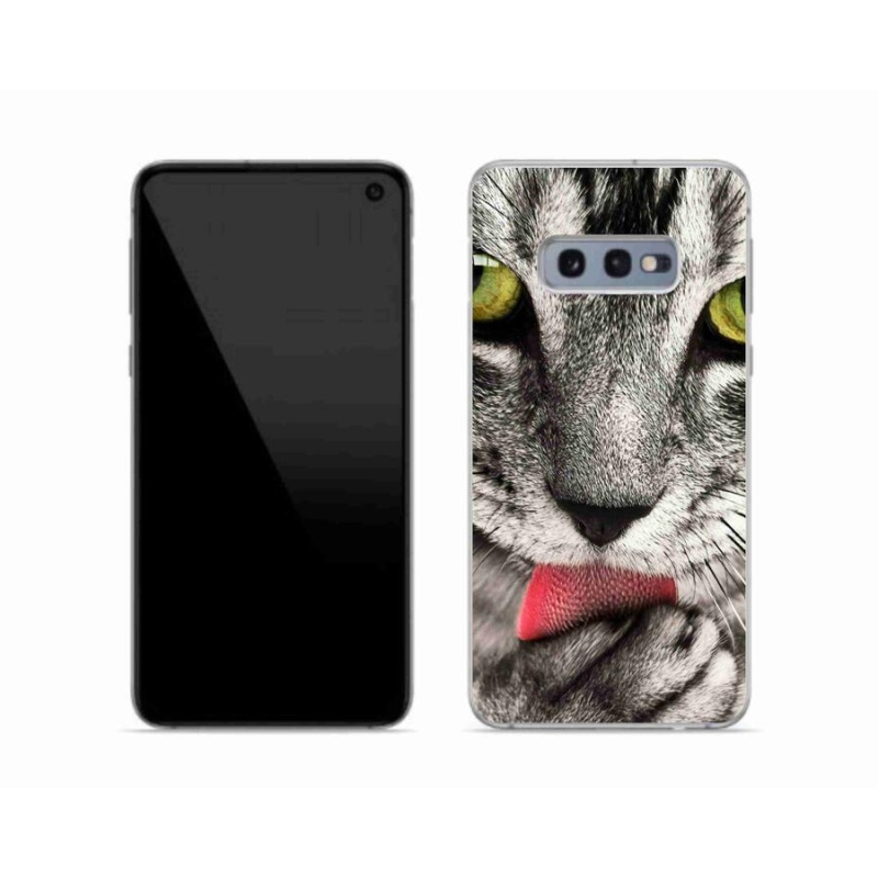 Gelové pouzdro mmCase na mobil Samsung Galaxy S10e - zelené kočičí oči