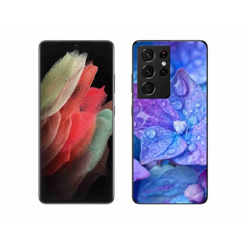 Gelové pouzdro mmCase na mobil Samsung Galaxy S21 Ultra 5G - fialový květ
