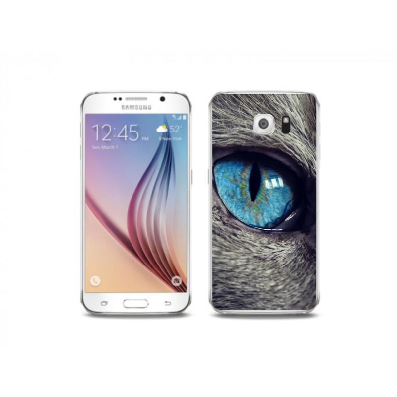 Gelové pouzdro mmCase na mobil Samsung Galaxy S6 - modré kočičí oko