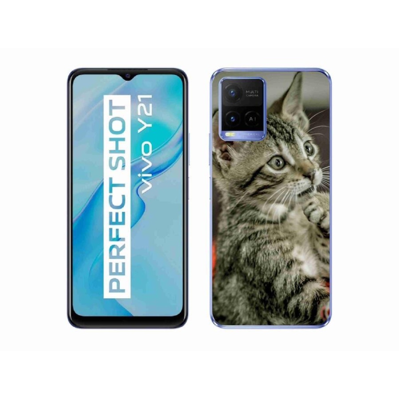Gelové pouzdro mmCase na mobil Vivo Y21/Y21s/Y33s - roztomilá kočka