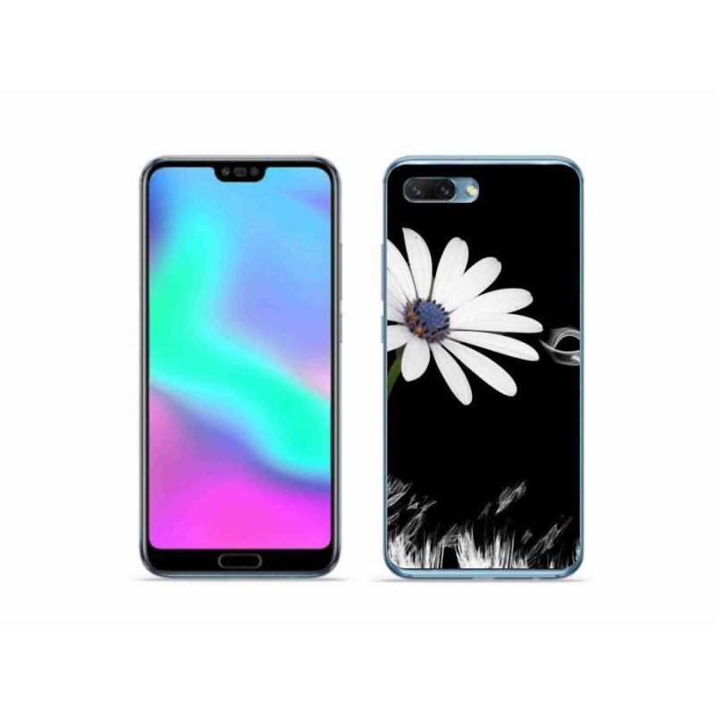 Gelový kryt mmCase na mobil Honor 10 - bílá květina