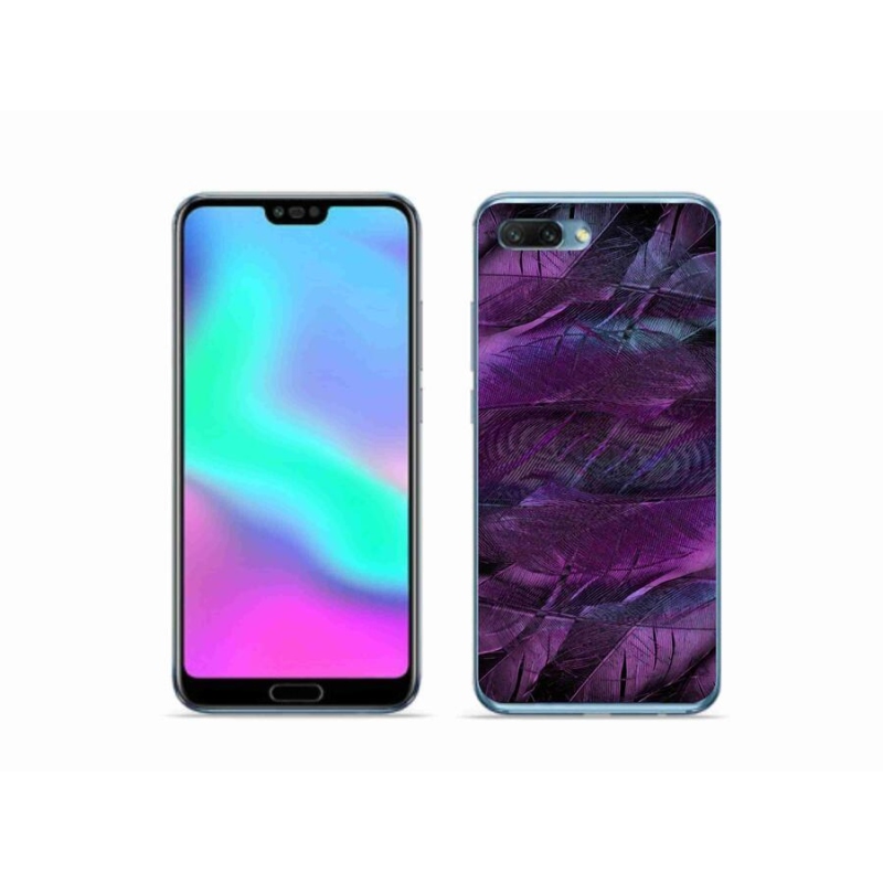 Gelový kryt mmCase na mobil Honor 10 - fialová pírka