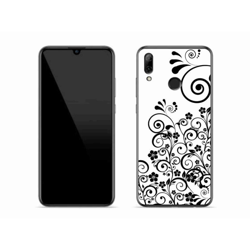 Gelový kryt mmCase na mobil Honor 10 Lite - černobílé květinové vzory