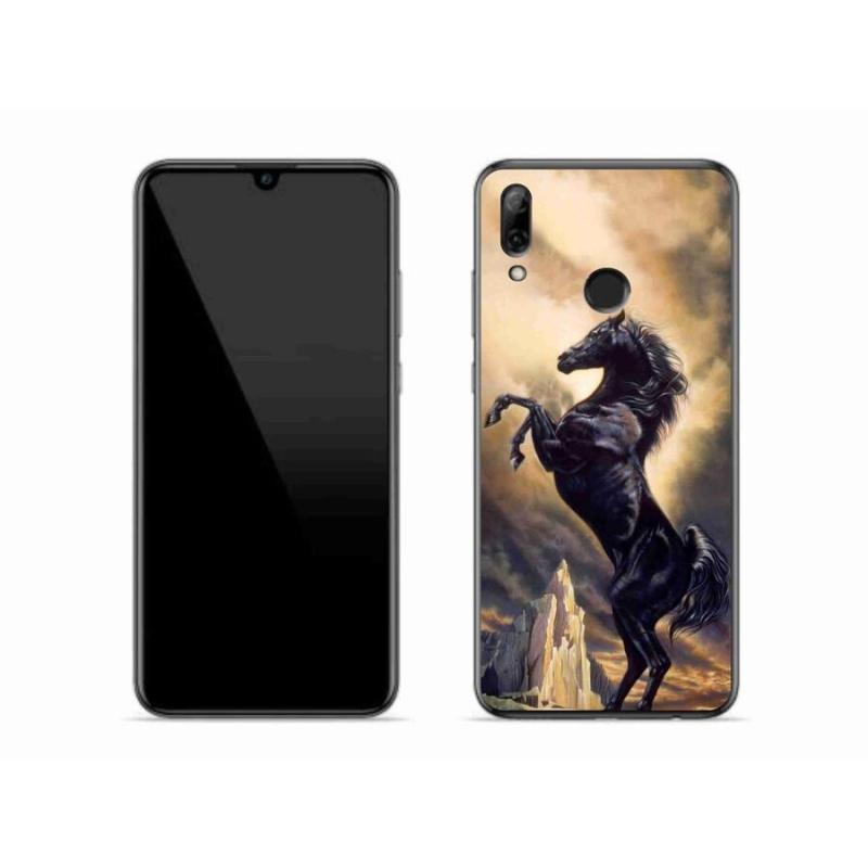 Gelový kryt mmCase na mobil Honor 10 Lite - černý kreslený kůň