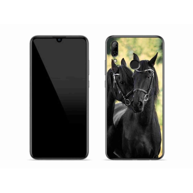 Gelový kryt mmCase na mobil Honor 10 Lite - dva černí koně