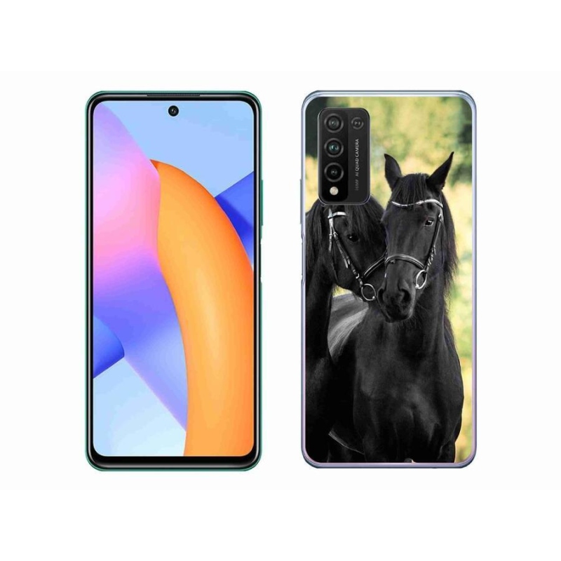 Gelový kryt mmCase na mobil Honor 10X Lite - dva černí koně