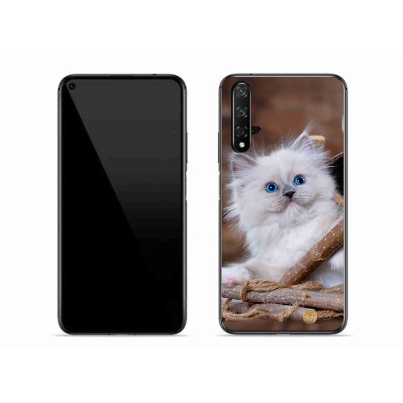 Gelový kryt mmCase na mobil Honor 20 - bílé kotě