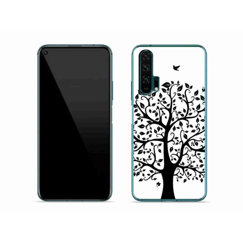 Gelový kryt mmCase na mobil Honor 20 Pro - černobílý strom