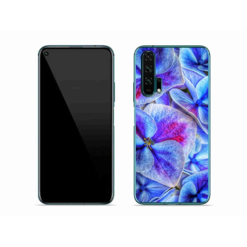 Gelový kryt mmCase na mobil Honor 20 Pro - modré květy 1
