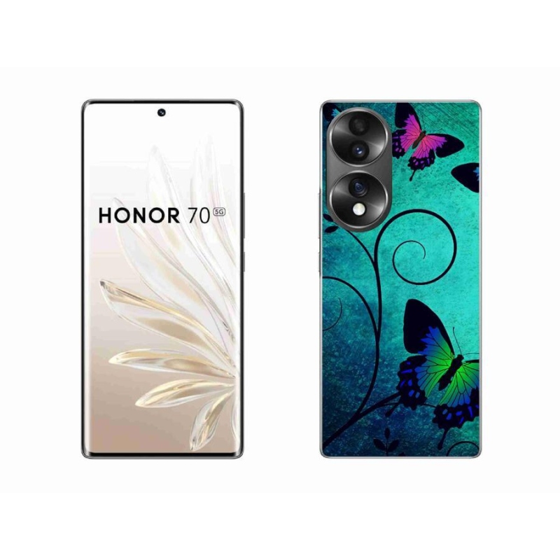 Gelový kryt mmCase na mobil Honor 70 - barevní motýli