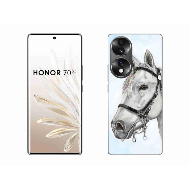 Gelový kryt mmCase na mobil Honor 70 - bílý kůň 1