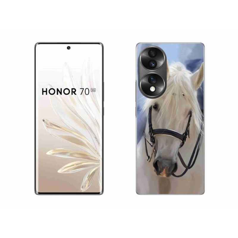 Gelový kryt mmCase na mobil Honor 70 - bílý kůň