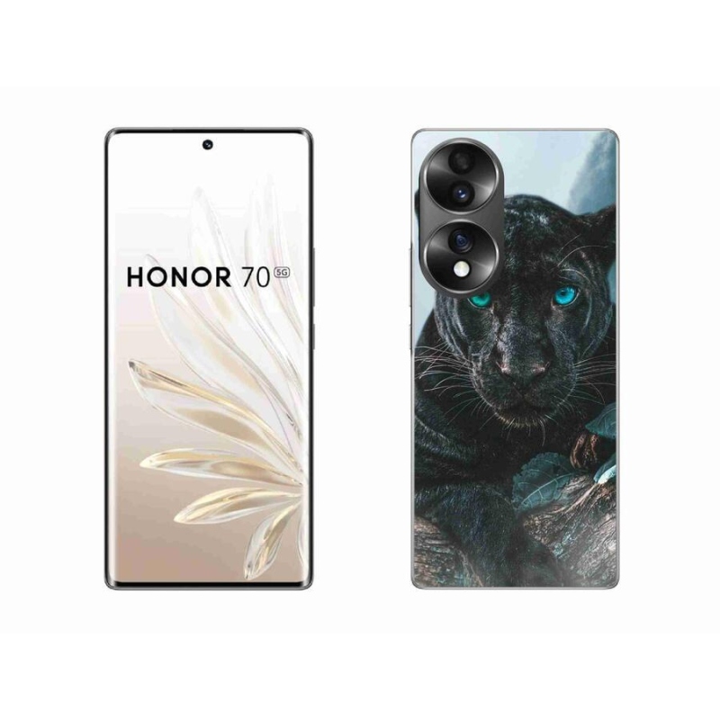 Gelový kryt mmCase na mobil Honor 70 - černý panter