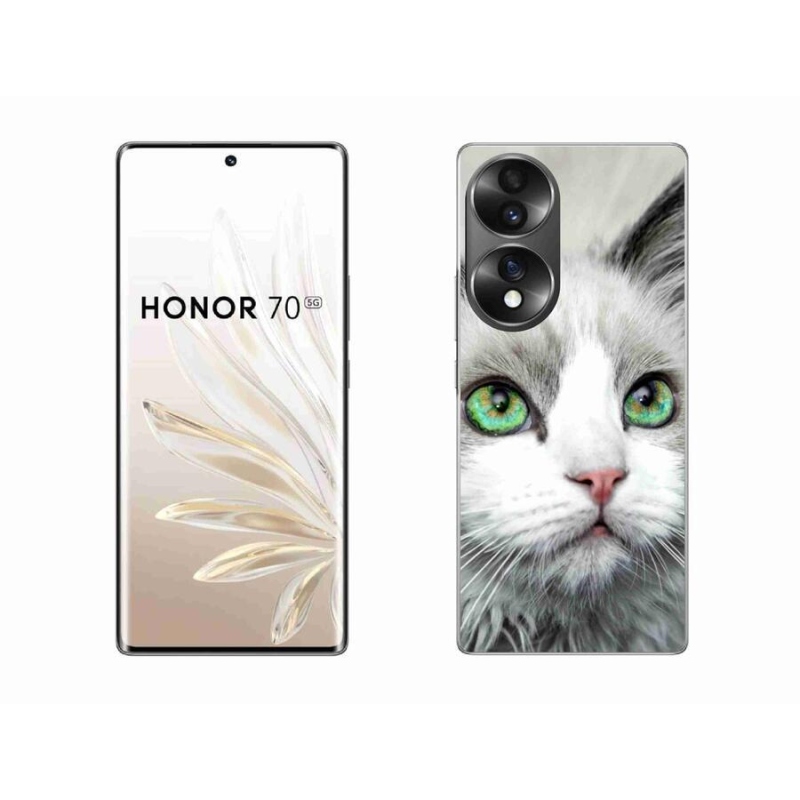 Gelový kryt mmCase na mobil Honor 70 - kočičí pohled