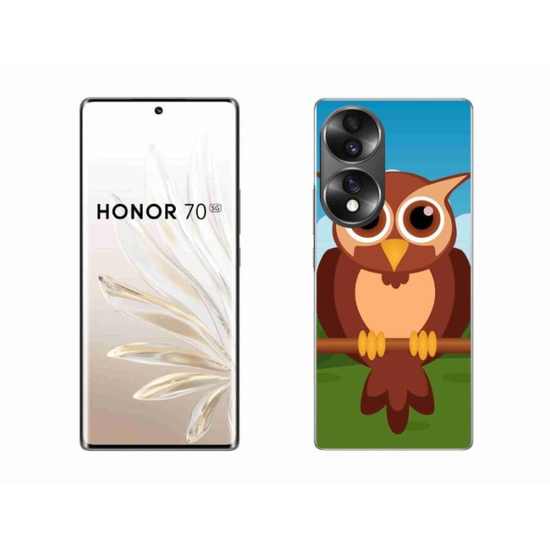Gelový kryt mmCase na mobil Honor 70 - kreslená sova