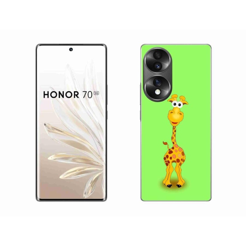 Gelový kryt mmCase na mobil Honor 70 - kreslená žirafa
